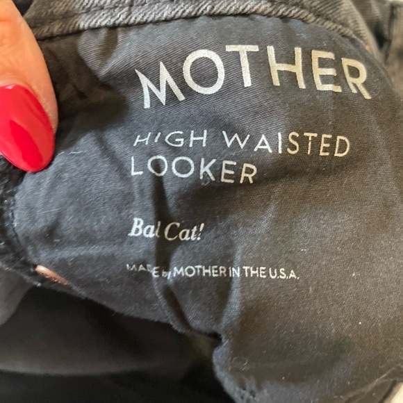 MOTHER Denim The High Waisted Looker in Bad Cat Black Gray Leopard Jeans Sz 25 - Picture 11 of 14
